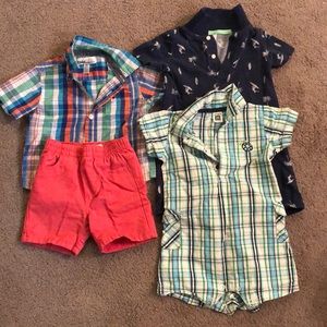 Boys romper and shorts set bundle